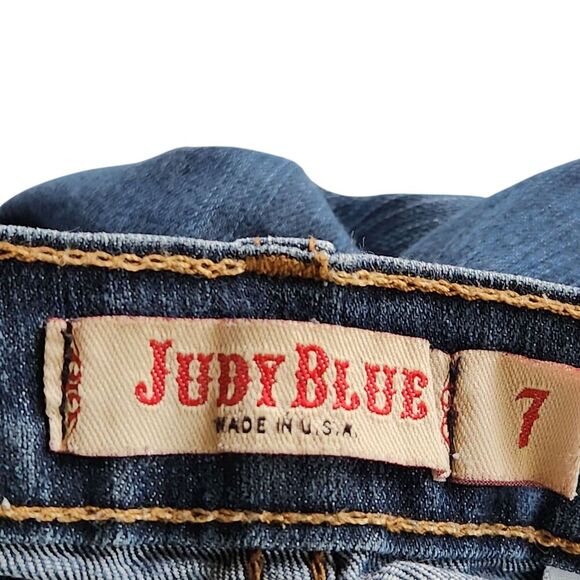 Judy Blue Jeans Size 7 Blue Color Front Buttons Made In USA - Picture 8 of 14